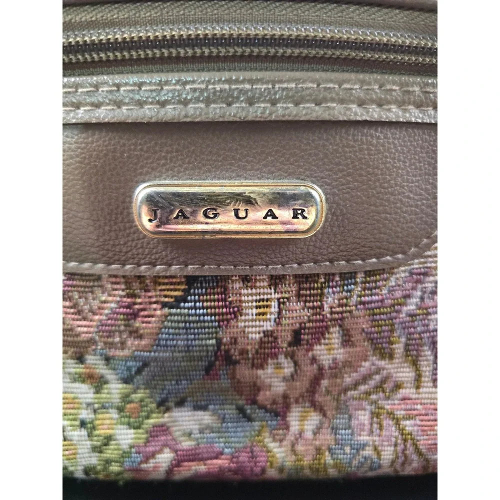 Jaguar Floral Tapestry Satchel Bag JCPenney Multi Color Rose Vintage Travel Tote